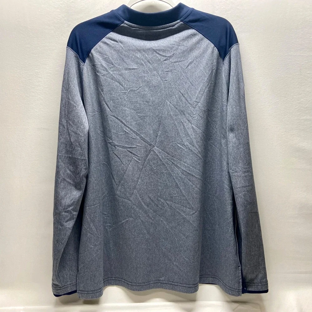 Dallas Cowboys NFL Coaches Nike Jacket Men's XL Navy Grey 1/2 Zip Dri-Fit EUC